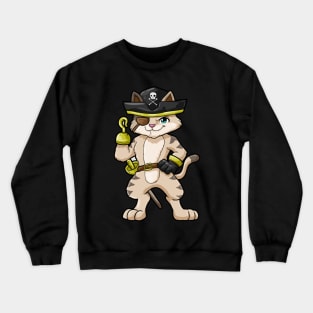 Funny pirate with dirk and scimitar Crewneck Sweatshirt